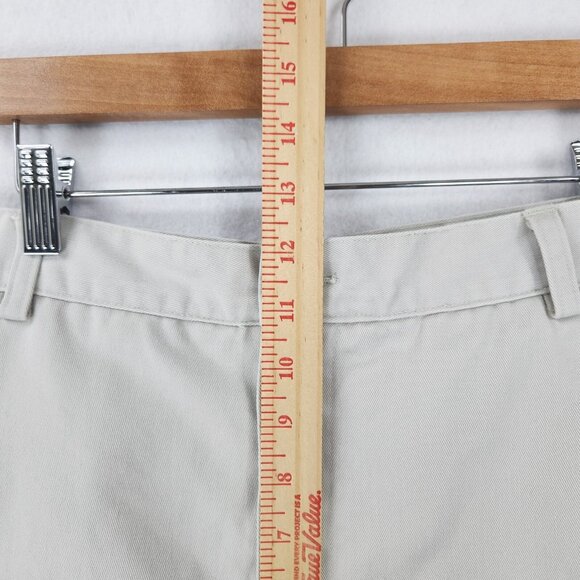 Eddie Bauer Shorts Men 40 Off White Cream Flat Front Chino Cotton Classic Casual - Picture 9 of 16